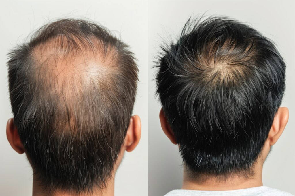 Hair loss before and after treatment