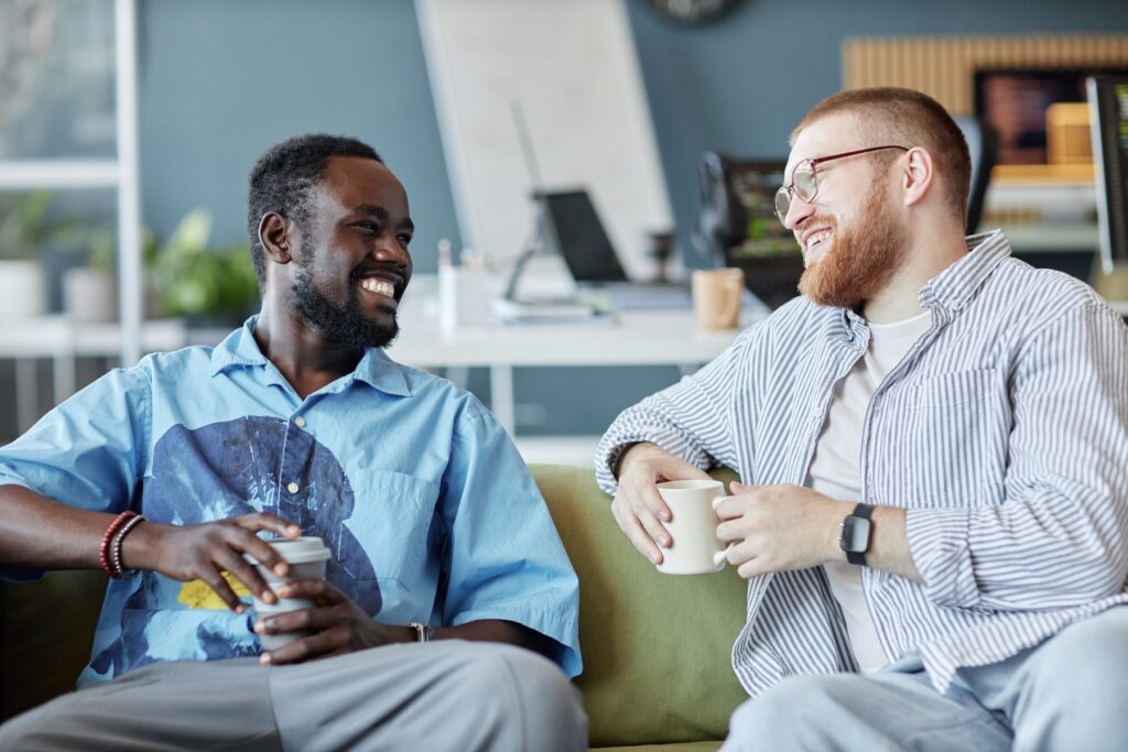 Two men with male pattern baldness