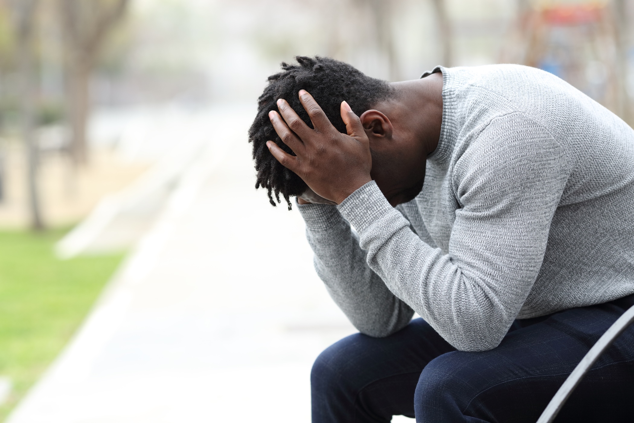 man experiencing low mood and depression from finasteride